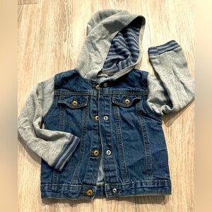 Kids Denim and Gray Hooded Jacket